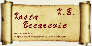 Kosta Bećarević vizit kartica